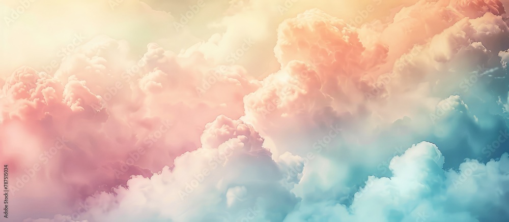 Gradient pastel colors create a soft and cloudy abstract sky background in lovely hues.