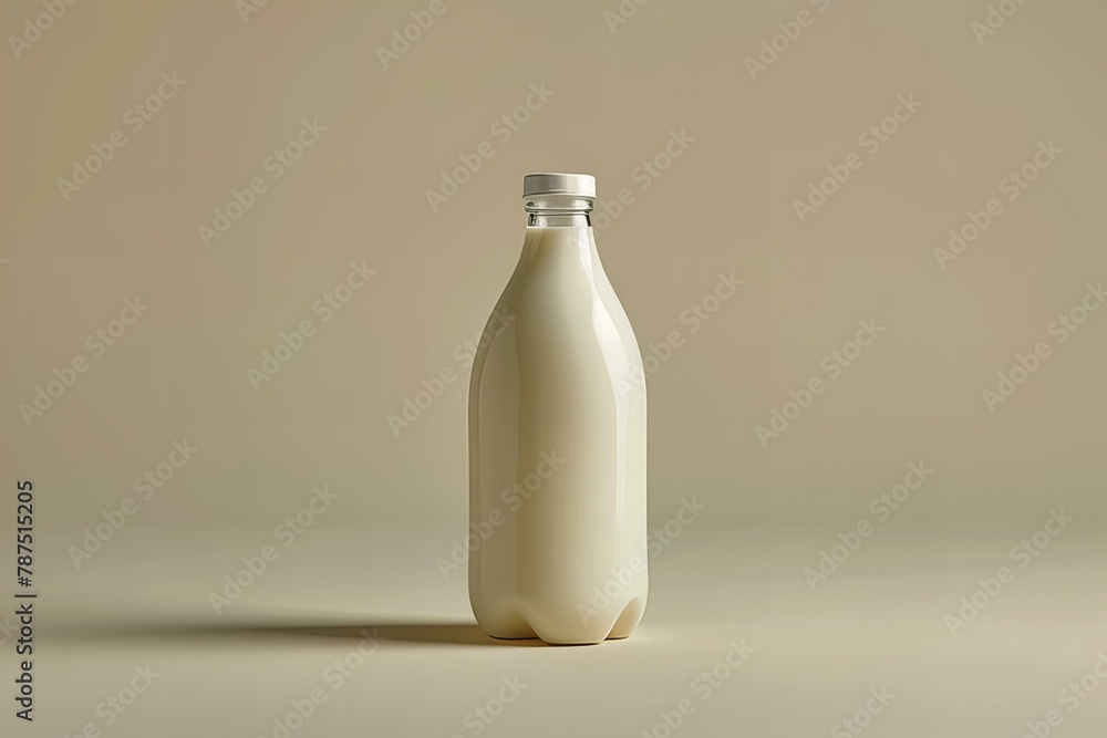 Fresh bottle of milk on neutral background Fresh bottle of milk on neutral background