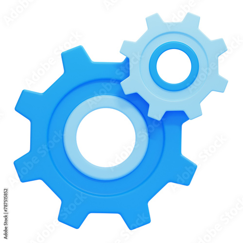 PNG 3D Setting icon isolated on a white background