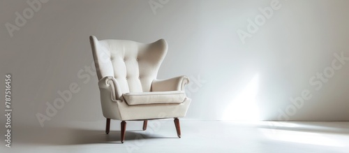 Armchair placed on a white background for interior design purposes. photo