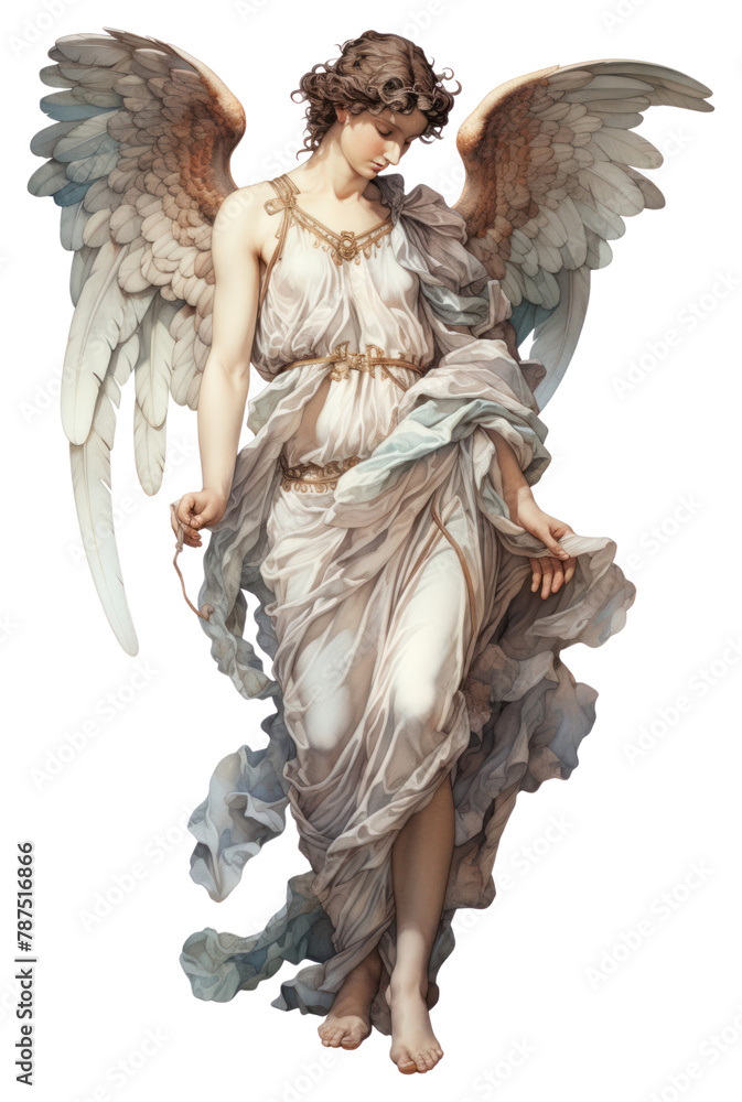 Fototapeta premium PNG Roman angel adult white background representation