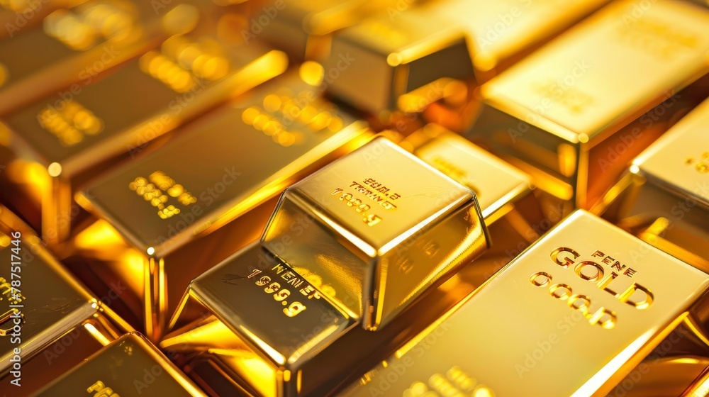 A stack of gold bars symbolizing wealth and prosperity AI generated illustration A stack of gold bars symbolizing wealth and prosperity AI generated illustration