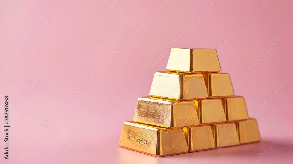 A stack of golden bars symbolizing wealth  AI generated illustration