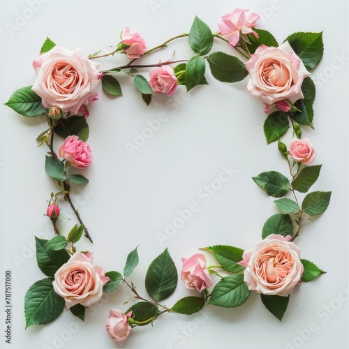 Pink Roses Arranged in Heart Shape