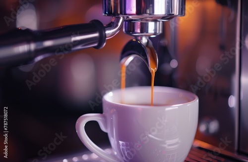 A Cup of Coffee Being Filled With Liquid