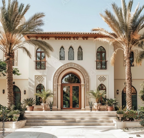 Large Building With Abundant Plants in Front