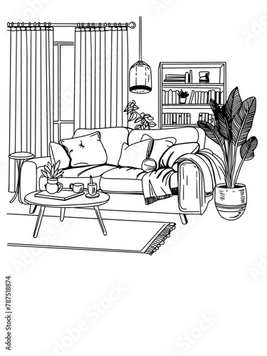 Modernes Wohnzimmer, SVG Grafik