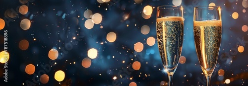 Two Glasses of Champagne on Table