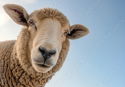 Curious Sheep Looking at Camera