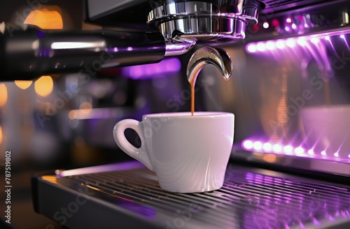 A Cup of Coffee Being Filled With Liquid