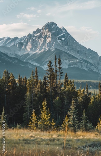 Field With Trees and Mountains