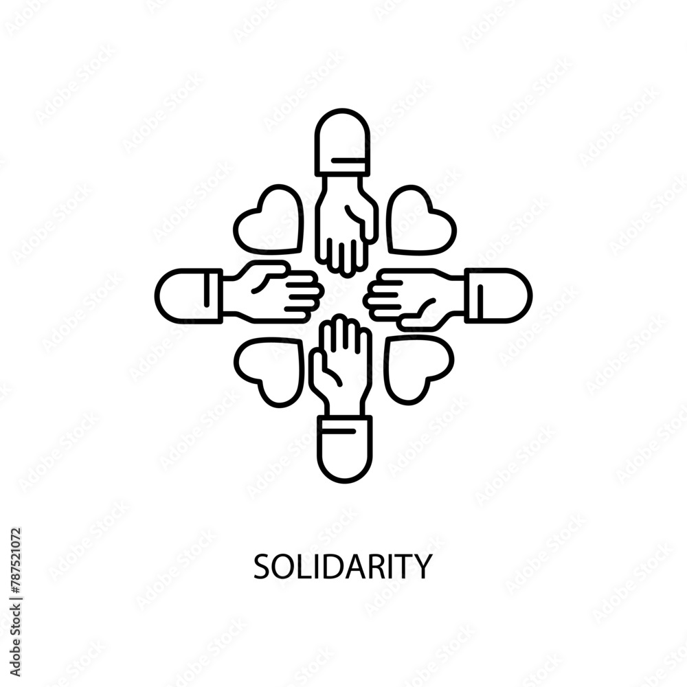 Obraz premium solidarity concept line icon. Simple element illustration. solidarity concept outline symbol design.