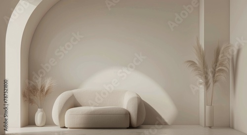 Room With Chair and Vase With Plant