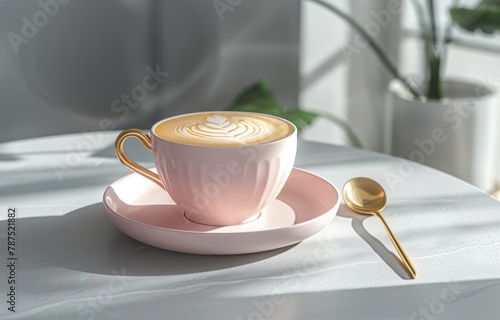 A Cup of Coffee on a Saucer With a Spoon