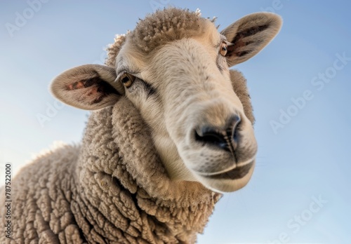 Close-Up of Sheep Looking at Camera