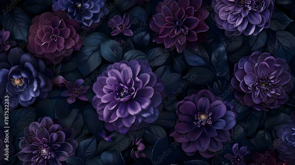 dark purple flower botanic background wallpaper pattern dark purple flower botanic background wallpaper pattern