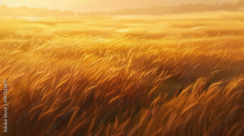 Obraz premium Field of wheat with a golden hue