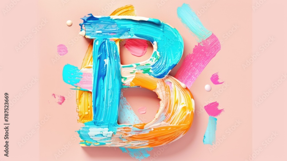 Bright and educational letter B, poster for children, each letter ...