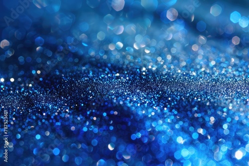 Closeup dust of metallic pigment sparkling with blue color
