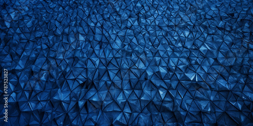 Geometrische Präzision: Digitales Faltenmuster in Blau