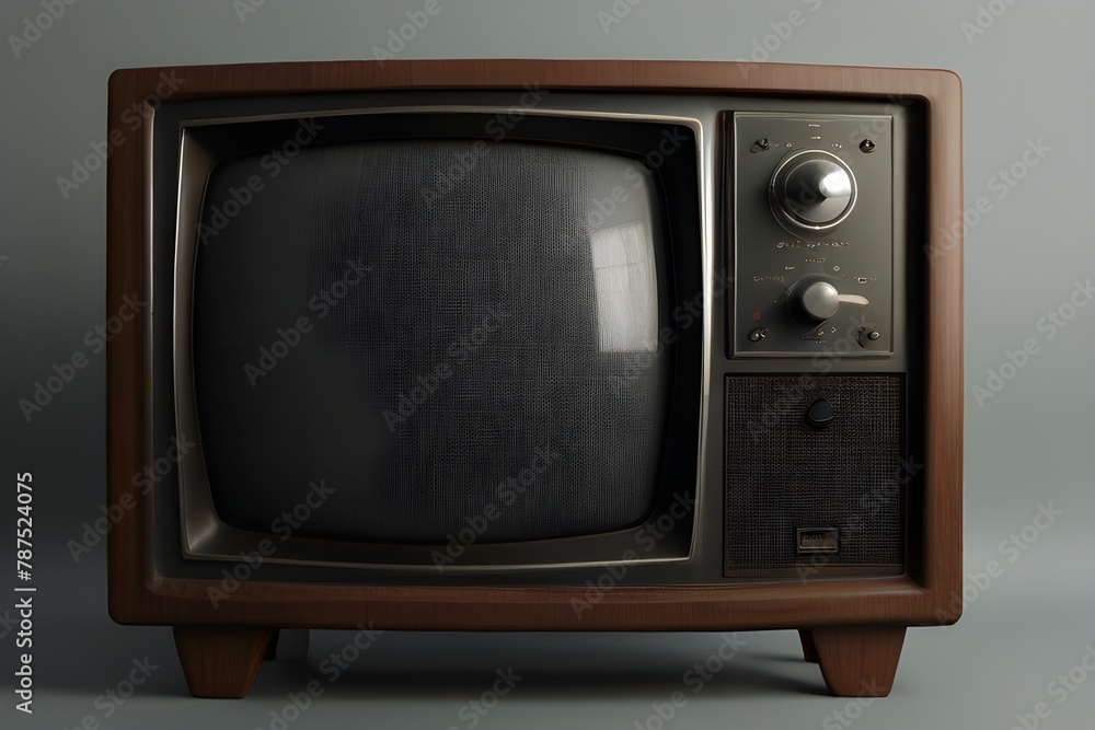 old tv isolated on white background