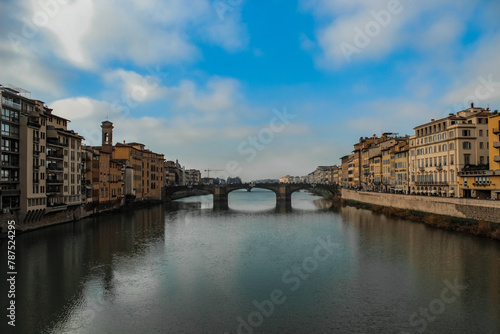 bridge over arno in florence, with buildings around on the banks © ilaria