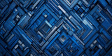 Geordnetes Chaos: Kubistische Cyberstruktur in Blau