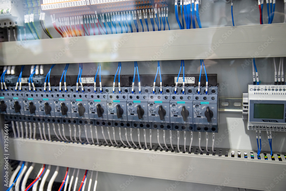 New control panel with circuit-breakers, fuses, rails, low voltage ...