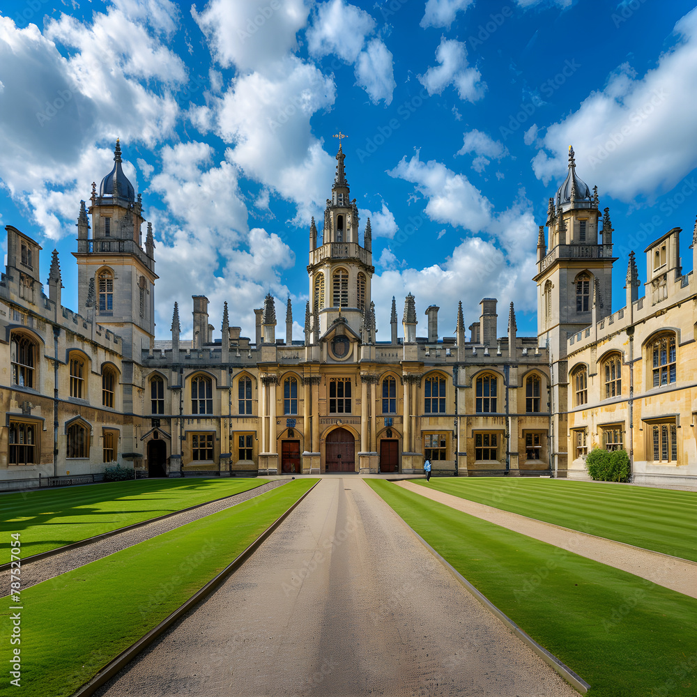 Iconic Panorama of Oxford University: A Blend of Tradition and Nature