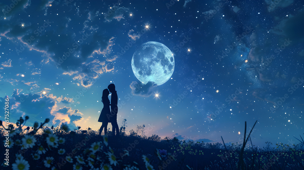 Starlit Proposal Against the Backdrop of a Cityscape