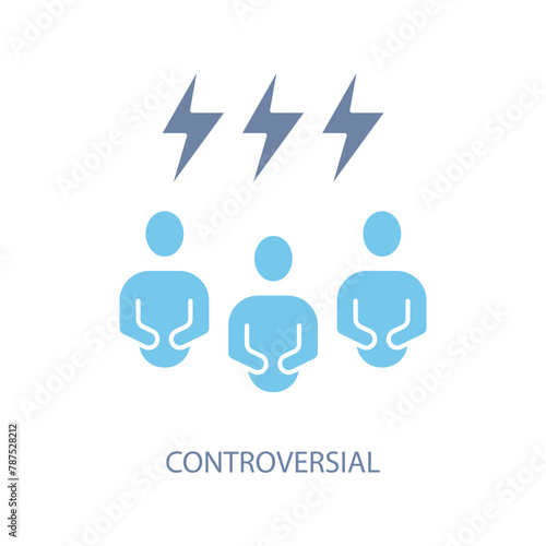 controversial concept line icon. Simple element illustration. controversial concept outline symbol design.