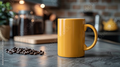 yellow mug Isolated on a transparent background. This image can be used with PNG cutouts or path cutouts. This is to ensure that it blends seamlessly into the design.