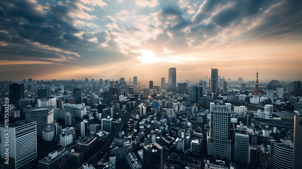 Obraz premium Modern Skyscraper Cityscape Architecture Photography (Generative AI)