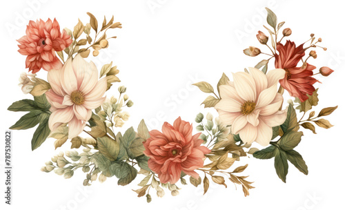 PNG Floral wreath painting pattern flower