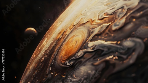 Close Up Near Jupiter Orbit  Generative AI 