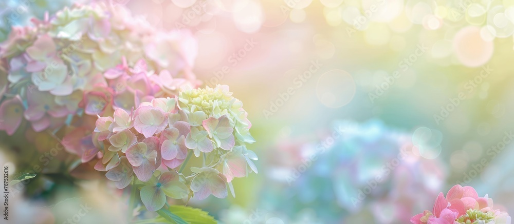 Soft colored hydrangea in a sweet blurred style perfect for backgrounds. Soft colored hydrangea in a sweet blurred style perfect for backgrounds.