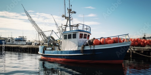 catching seafood in the ocean on boats Generative AI