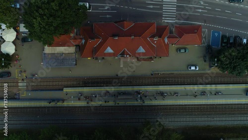 Wallpaper Mural Railway Station Wladyslawowo Dworzec Kolejowy Aerial View Poland Torontodigital.ca