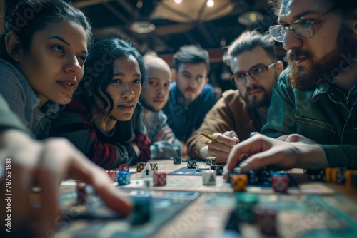 Group of Young Adults Playing a Tabletop Game