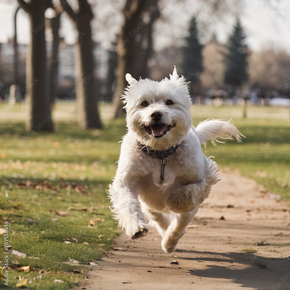 Dog running in the park Dog running in the park