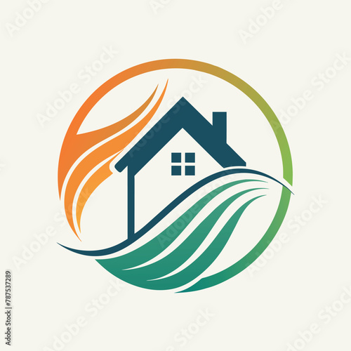 A house with flames raging inside, engulfed by a destructive fire, A minimalist emblem that symbolizes the beauty and functionality of well-crafted home goods