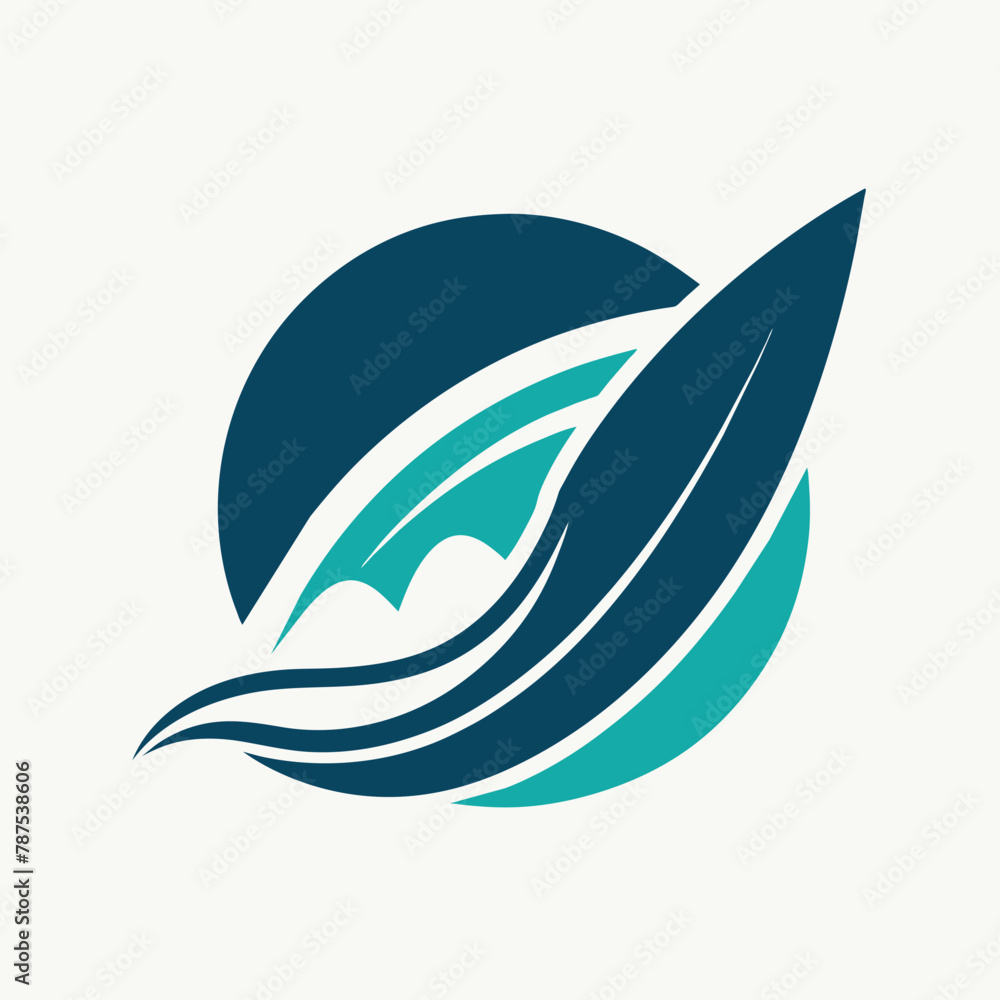 Minimalist logo featuring a surfboard slicing through a wave, combining blue and white colors, A minimalist logo of a surfboard cutting through a wave, minimalist simple modern vector logo design Minimalist logo featuring a surfboard slicing through a wave, combining blue and white colors, A minimalist logo of a surfboard cutting through a wave, minimalist simple modern vector logo design