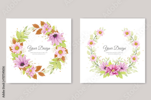 Beautiful floral spring and summer background and frame card design © lukasdedi