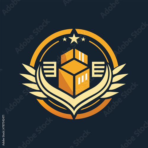 A sleek and practical logo design for a moving company, featuring elements that symbolize efficiency and reliability, Balancing simplicity and elegance in a logo that symbolizes shipping and delivery