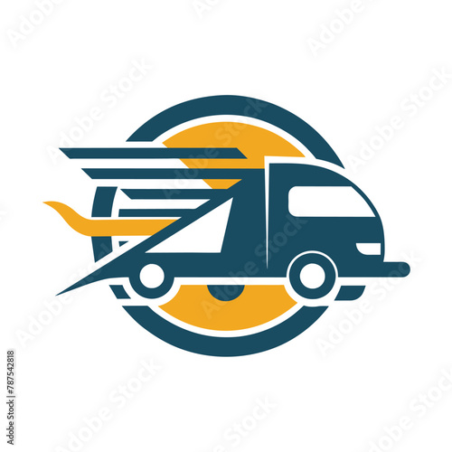 A logo design for a moving company, featuring sleek lines and vibrant colors representing motion and relocation services, Capturing the essence of transportation in a minimalist logo design