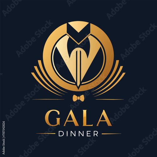 A chic and minimalist logo design for a gala dinner event, Chic logo for a gala dinner event, minimalist simple modern vector logo design