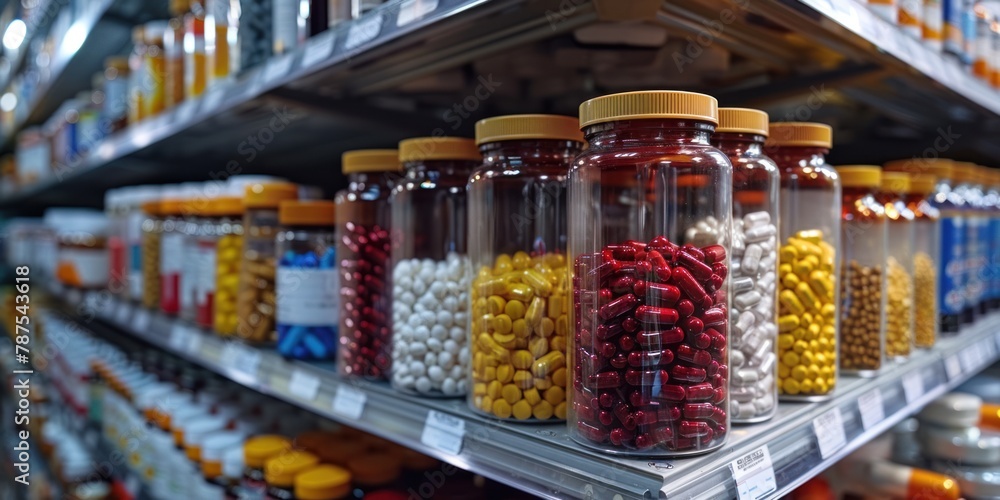 A Sweet Symphony: Candy Jars Overflowing on Store Shelf