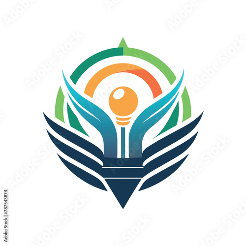 A logo design featuring hands holding a light bulb, symbolizing creativity and innovation, Craft a sleek and versatile design that communicates the idea of progress and empowerment