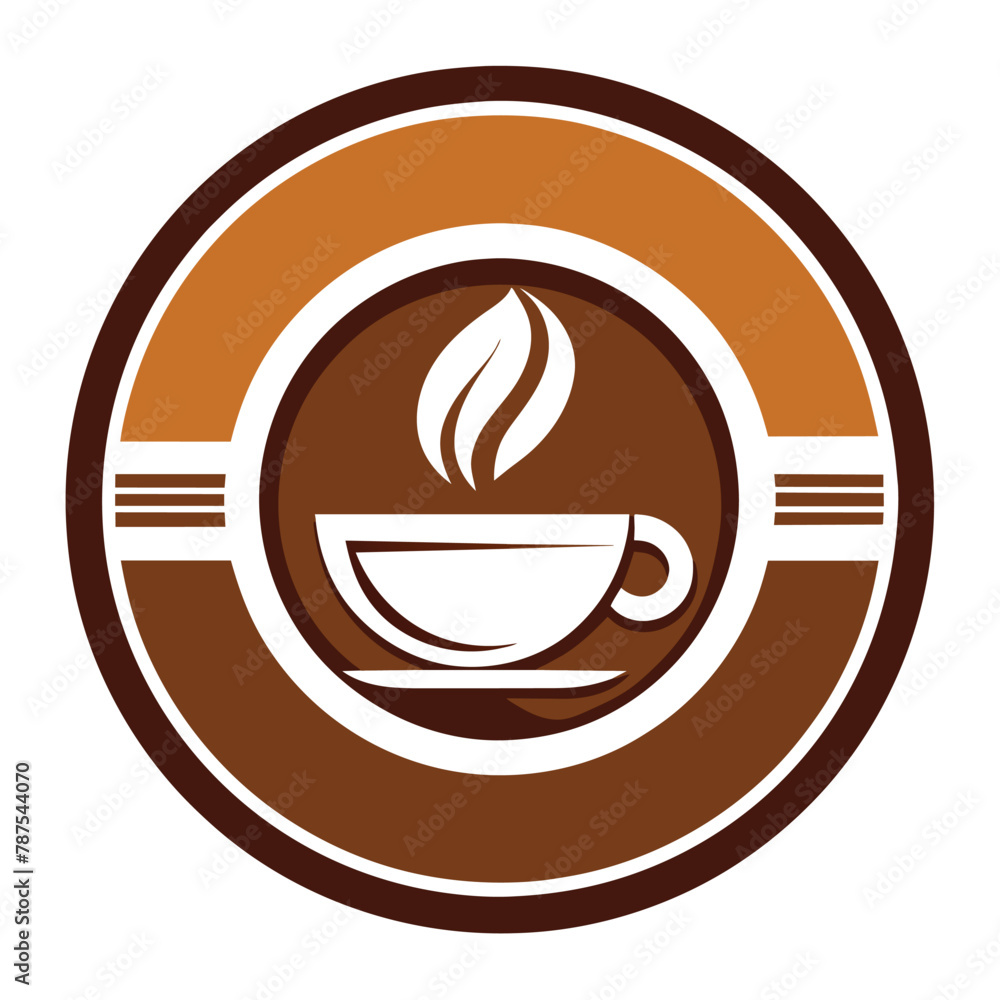 Hot cup of coffee with rising steam, Create a logo for a specialty coffee shop using only a single circle Hot cup of coffee with rising steam, Create a logo for a specialty coffee shop using only a single circle