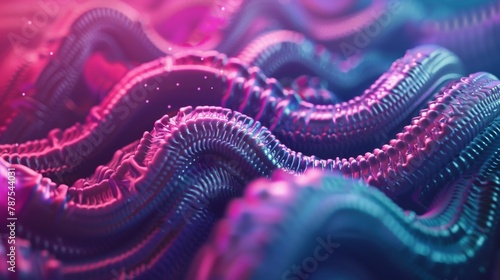 A close up of a colorful abstract background with some purple and blue lines  AI